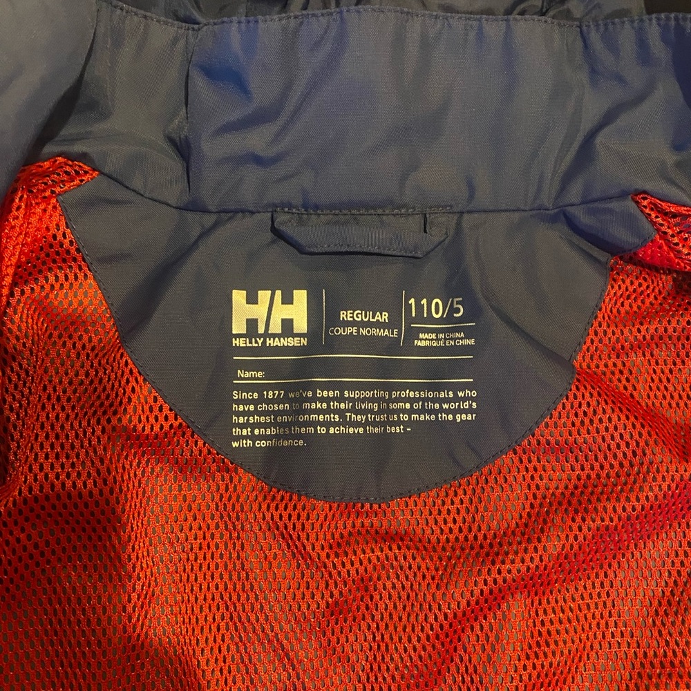 Helly Hansen Blue and Red Raincoat with High Collar and Full-Length Zipper - Picture 3 of 6